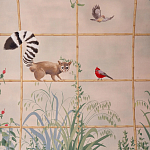 Обои ручная роспись Trellised Menagerie Standard colourway on scenic paper варинант исполнения - 1 | Loft Concept в Челябинске