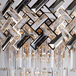 Люстра многоярусная с переплетенными металлическими элементами черного и золотого цвета и прозрачными хрустальными подвесками Empire Chandelier Crystal варинант исполнения - 6 | Loft Concept в Челябинске