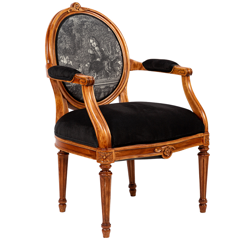 Кресло Marimon Armchair Right Черно-белый Коричневый Кресло Marimon Armchair Right Черно-белый Коричневый в Челябинске | Loft Concept