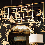 Люстра золотая из пересекающихся прямоугольных элементов Thin Intersecting Rectangles варинант исполнения - 4 | Loft Concept в Челябинске