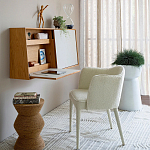 Приставной стол с отделкой из джута Juti D30 см варинант исполнения - 8 | Loft Concept в Челябинске