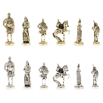 Шахматы в ларце из натуральных камней Долерит Малахит Мрамор Decorative Thematic Chess Русь варинант исполнения - 8 | Loft Concept в Челябинске