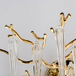 Бра золотого цвета с разветвленными ветвями и длинными прозрачными подвесками в форме стеклянных сосулек Droplet Chandelier варинант исполнения - 5 | Loft Concept в Челябинске