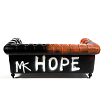 Диван Честерфильд граффити graffiti Orange Sofa натуральная кожа варинант исполнения - 5 | Loft Concept в Челябинске