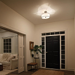 Потолочный светильник с двойным цилиндрическим плафоном из белого стекла и прозрачной органзы Kichler варинант исполнения - 6 | Loft Concept в Челябинске