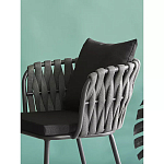 Стул мягкий с декором в виде плетеных лент на спинке и подлокотниках Semicircular Chair Decorated with Ribbons варинант исполнения - 3 | Loft Concept в Челябинске