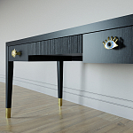 Письменный стол Elsa Dreams Black Шпон дерево с двумя ящиками варинант исполнения - 4 | Loft Concept в Челябинске