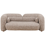 Дизайнерский двухместный диван с мягкими спинкой и подлокотниками светло-коричневый с принтом Madelaine Sofa Cocoa варинант исполнения - 1 | Loft Concept в Челябинске