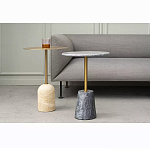 Кофейный столик круглый из мрамора серый Reliable Foundation варинант исполнения - 5 | Loft Concept в Челябинске