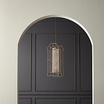 Люстра золотая с внутренним цилиндром из хрустальных бусин Romantic Lantern варинант исполнения - 3 | Loft Concept в Челябинске