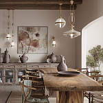 Подвесной светильник со стеклянным плафоном и декоративной вставкой из текстурного камня Tectona  варинант исполнения - 7 | Loft Concept в Челябинске