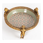 Чаша фарфоровая на бронзовых ножках в виде ангелов Porcelain Angels of Paradise варинант исполнения - 3 | Loft Concept в Челябинске