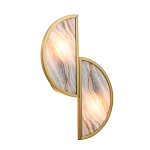 Бра с двумя полукруглыми плафонами из искусственного алебастра в бронзовой оправе Marbella варинант исполнения - 7 | Loft Concept в Челябинске