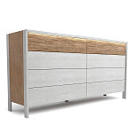 Комод 8 ящиков с подсветкой на рельефном фасаде Warm Industrial варинант исполнения - 2 | Loft Concept в Челябинске