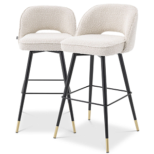 Комплект барных стульев Eichholtz Bar Stool Cliff set of 2 Boucle cream