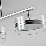 Люстра светодиодная с 4-мя круглыми прозрачными плафонами цилиндрической формы из акрила и стекла с пультом для регулировки света Glass Lamp Chromium варинант исполнения - 2 | Loft Concept в Челябинске