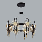 Люстра подвесная круглая черного цвета с круглыми прозрачными плафонами Virelia  варинант исполнения - 3 | Loft Concept в Челябинске