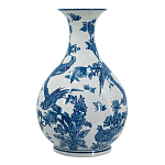 Ваза с мотивами цветущего сада с попугаями Blue Vase Inspired by Nature варинант исполнения - 2 | Loft Concept в Челябинске