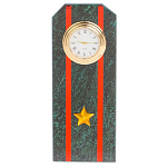 Часы погон ВС подарочные настольные из натурального камня Змеевик Military Clock варинант исполнения - 7 | Loft Concept в Челябинске