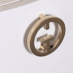 Тумбочка белая овальная с мраморной столешницей Thoroughbass варинант исполнения - 5 | Loft Concept в Челябинске