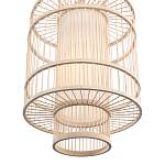Подвесной светильник из деревянных прутьев с плафоном из натуральной ткани Light Inside the Cell варинант исполнения - 5 | Loft Concept в Челябинске