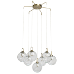 Люстра с 7-ю плафонами из прозрачного стекла в форме шара Orb Cascade  варинант исполнения - 2 | Loft Concept в Челябинске