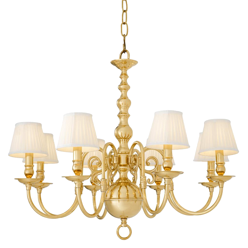 Люстра Eichholtz Chandelier Bourbon Brass Латунь Белый Черный в Челябинске | Loft Concept 