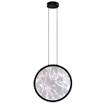 Светодиодный подвесной светильник круглой формы с металлической рамой черного цвета Marble Glow 47 варинант исполнения - 2 | Loft Concept в Челябинске
