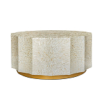 Стол кофейный с отделкой раковинами устриц Coastal Charm варинант исполнения - 1 | Loft Concept в Челябинске