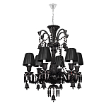 Люстра подвесная с плиссированными абажурами и множеством подвесок черного цвета Диаметр 62 см Lustre Reverie варинант исполнения - 1 | Loft Concept в Челябинске