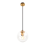 Подвесной светильник со стеклянным прозрачным плафоном в форме шара и золотыми металлическим акцентами 20 ClassiCon варинант исполнения - 2 | Loft Concept в Челябинске