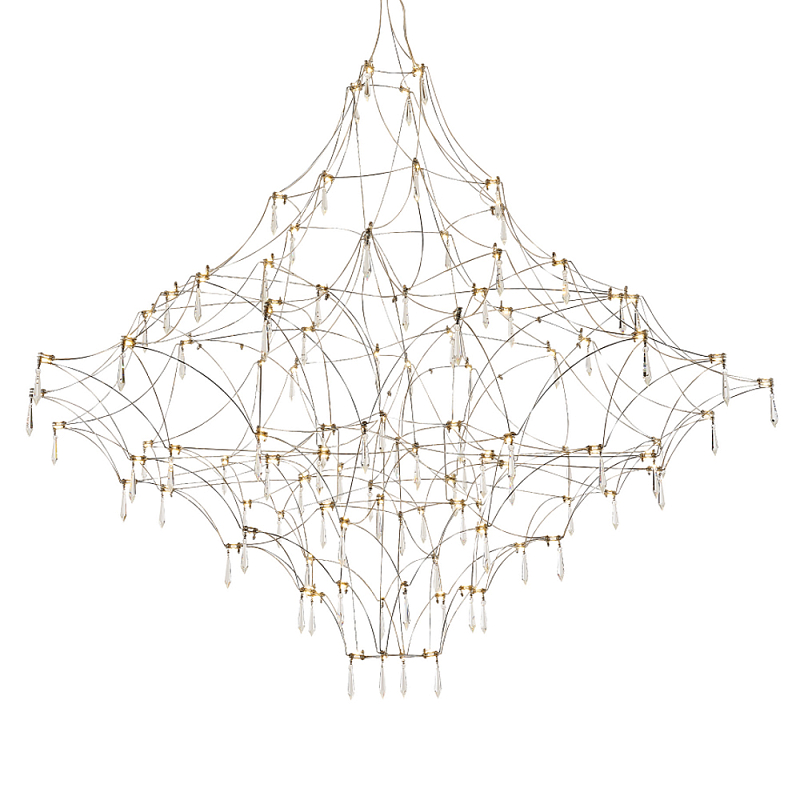 Люстра с тонким металлическим каркасом цвета хром Quasar Прозрачный Хром в Челябинске | Loft Concept 