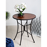 Столик приставной с круглой столешницей на металлическом черном основании Scenical Table варинант исполнения - 2 | Loft Concept в Челябинске