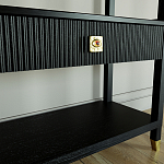 Стеллаж Elsa Dreams Black со стеклянными полками и ящиком варинант исполнения - 5 | Loft Concept в Челябинске