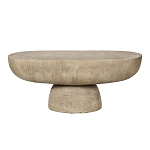 Столик кофейный кремового цвета с овальной столешницей и круглым основанием Cream Dalmen Table варинант исполнения - 1 | Loft Concept в Челябинске