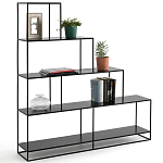 Ступенчатый стеллаж Menzie Steps Metal Rack Black варинант исполнения - 2 | Loft Concept в Челябинске