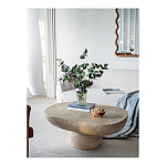 Столик кофейный кремового цвета с овальной столешницей и круглым основанием Cream Dalmen Table варинант исполнения - 6 | Loft Concept в Челябинске