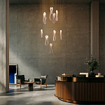 Подвесной светильник белого цвета с изогнутым плафоном Flow Loop варинант исполнения - 8 | Loft Concept в Челябинске