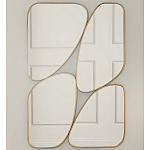 Зеркало в ассиметричной раме золотистого цвета Chaotic варинант исполнения - 2 | Loft Concept в Челябинске