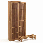 Шкаф из массива тика Okino Wood Cabinet варинант исполнения - 3 | Loft Concept в Челябинске
