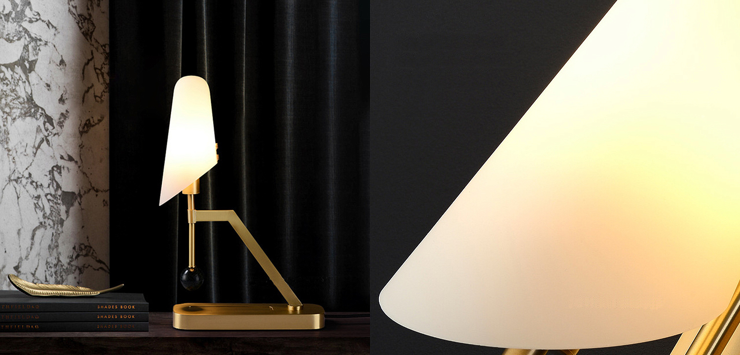 Настольная лампа Gold table lamp with stone Настольная лампа Gold table lamp with stone - Loft-Concept в Челябинске