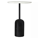 Кофейный столик с белой мраморной столешницей на черном основании Tall Coffee Black and White Table варинант исполнения - 3 | Loft Concept в Челябинске