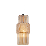 Подвесной светильник со стеклянным рифленым плафоном цилиндрической формы Eliara 13 варинант исполнения - 1 | Loft Concept в Челябинске