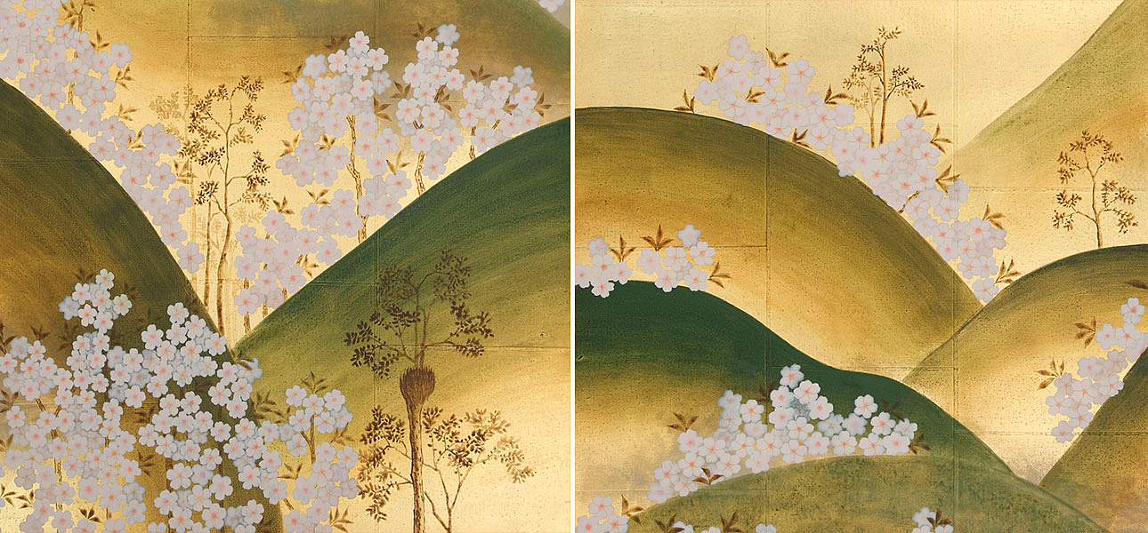 Обои ручная роспись Kiso Mountains Special Colourway on Deep Rich Gold gilded tea paper Обои ручная роспись Kiso Mountains Special Colourway on Deep Rich Gold gilded tea paper - Loft-Concept в Челябинске