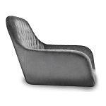 Стул с мягкой серой обивкой из велюра и подъемно-поворотным механизмом на черных колесиках Harper Gray варинант исполнения - 2 | Loft Concept в Челябинске