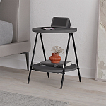 Стол приставной с 2-мя круглыми столешницами цвета антрацит ESSEL SIDE TABLE ANTHRACITE варинант исполнения - 3 | Loft Concept в Челябинске