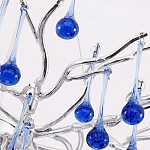 Люстра овальная с синими стеклянными подвесками в форме капель FAIRYTREE Light варинант исполнения - 1 | Loft Concept в Челябинске