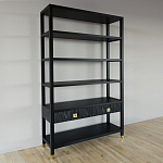 Стеллаж с двумя ящиками Elsa Dreams Black варинант исполнения - 1 | Loft Concept в Челябинске