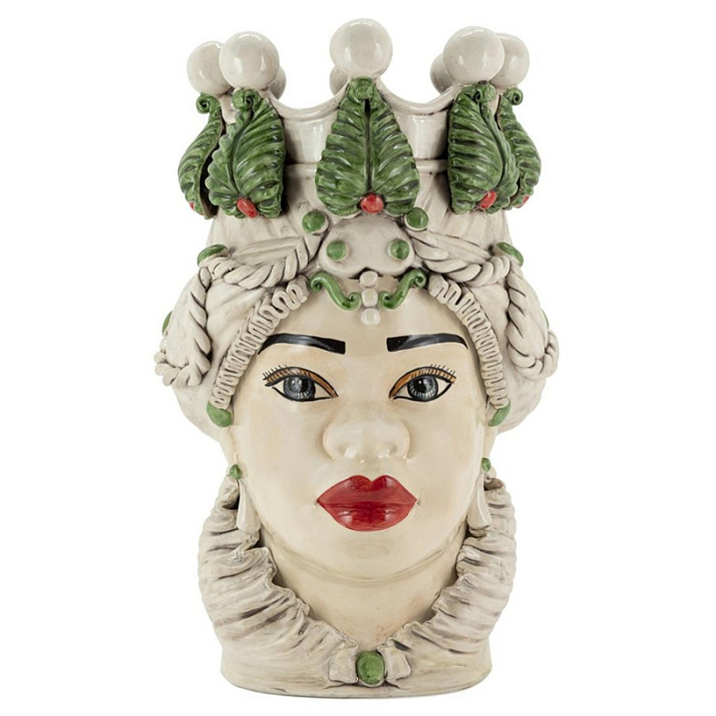 Ваза Vase Moro Lady Ltd Green Red Бежевый Зеленый Ваза Vase Moro Lady Ltd Green Red Бежевый Зеленый в Челябинске | Loft Concept