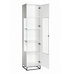 Шкаф-витрина белая с полками и стеклянной дверью Strict Lines варинант исполнения - 2 | Loft Concept в Челябинске